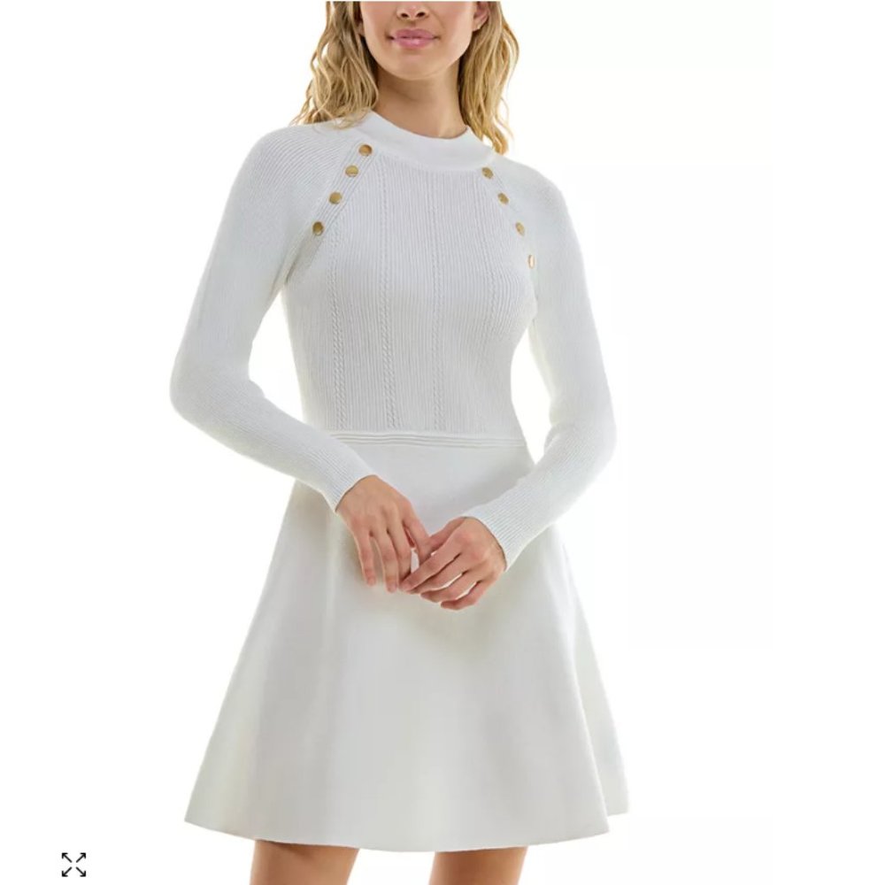 NWT BCX White Sweater Dress Size S